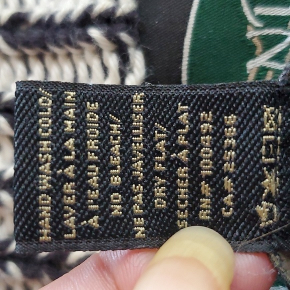 Overland- Cream/Black Heavy Knit Neutral cottage core Cardigan Chunky Boho Sz.M - Picture 7 of 7